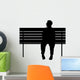 Man Sitting Park Bench Wall Decal