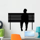 Man Sitting Park Bench Wall Decal