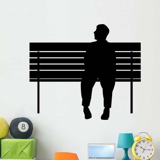 Man Sitting Park Bench Wall Decal