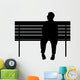 Man Sitting Park Bench Wall Decal
