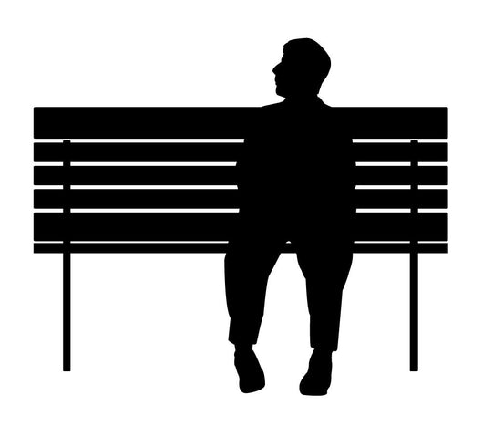 Man Sitting Park Bench Wall Decal