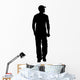 Man Standing with Baseball Wall Decal