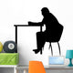 Older Man Desk Worried Wall Decal