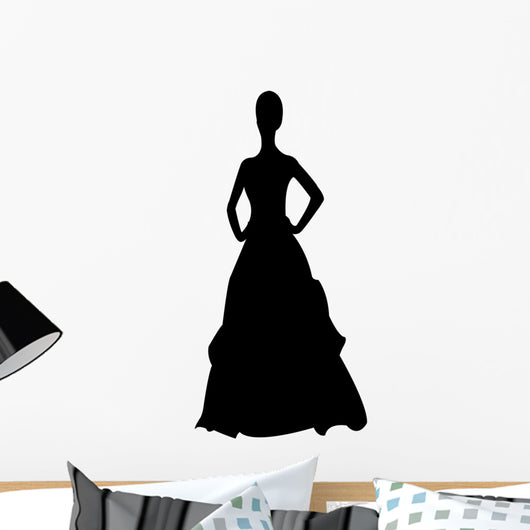 Woman Big Dress Pretty Wall Decal