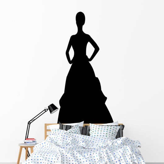 Woman Big Dress Pretty Wall Decal