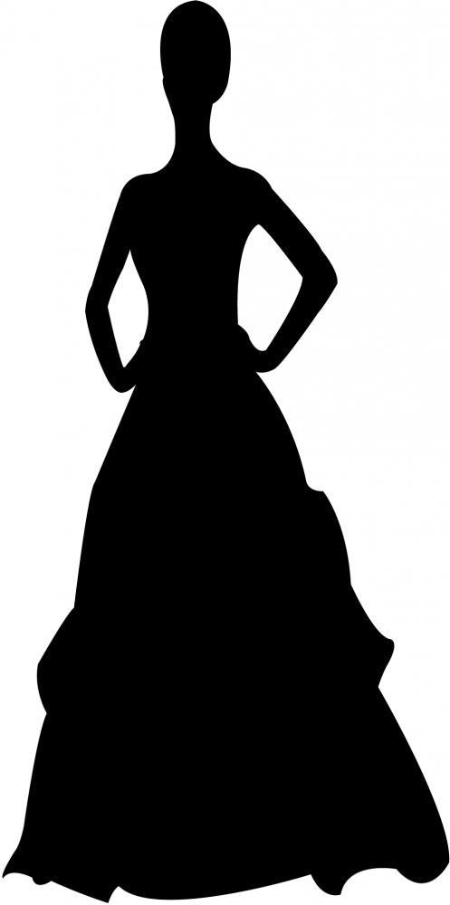 Woman Big Dress Pretty Wall Decal