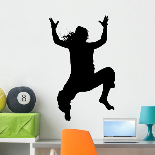 Woman Big Jump Long Wall Decal