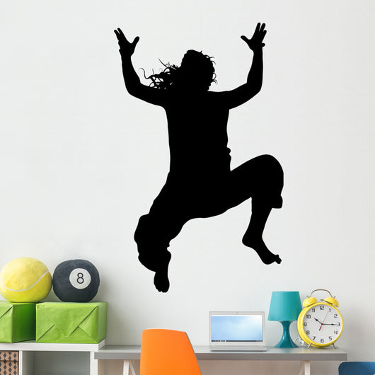Woman Big Jump Long Wall Decal