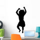 Woman Jumping Celebrate Silhouette Wall Decal