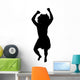 Woman Jumping Celebrate Silhouette Wall Decal