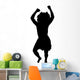 Woman Jumping Celebrate Silhouette Wall Decal