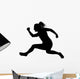 Woman Jumping Hurdle Silhouette Wall Decal