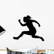 Woman Jumping Hurdle Silhouette Wall Decal