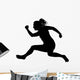 Woman Jumping Hurdle Silhouette Wall Decal