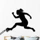 Woman Jumping Hurdle Silhouette Wall Decal