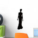 Woman Long Dress Silhouette Wall Decal