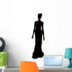 Woman Long Dress Silhouette Wall Decal