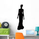 Woman Long Dress Silhouette Wall Decal