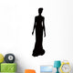 Woman Long Dress Silhouette Wall Decal