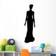 Woman Long Dress Silhouette Wall Decal