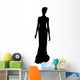 Woman Long Dress Silhouette Wall Decal