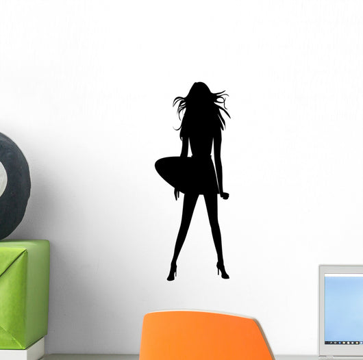 Woman Mini Skirt Wind Wall Decal