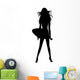 Woman Mini Skirt Wind Wall Decal