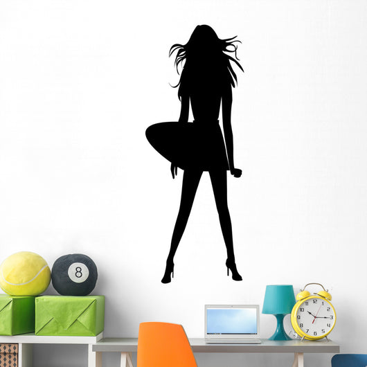 Woman Mini Skirt Wind Wall Decal