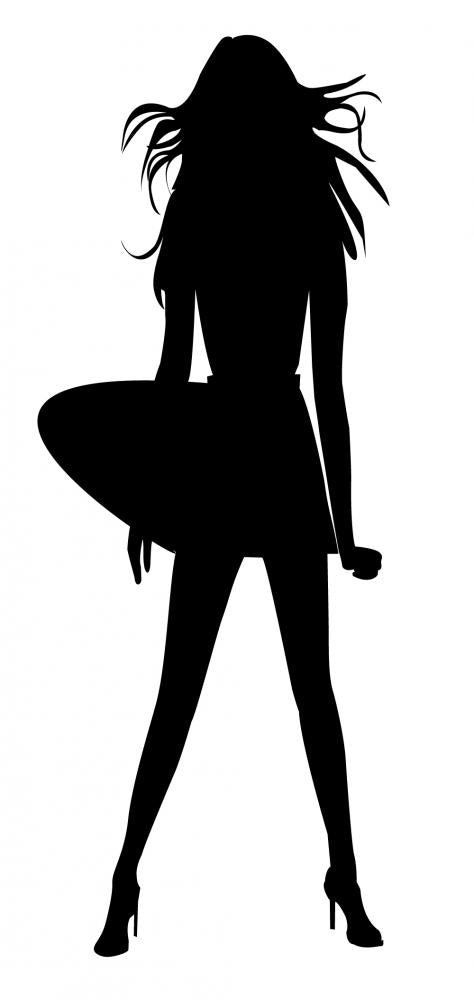 Woman Mini Skirt Wind Wall Decal