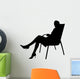 Woman Sitting Chair with Wall Decal