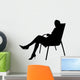 Woman Sitting Chair with Wall Decal