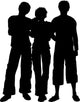 Woman with Two Men Wall Decal