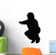 Young Boy Squatting Silhouette Wall Decal