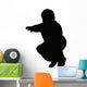 Young Boy Squatting Silhouette Wall Decal
