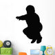 Young Boy Squatting Silhouette Wall Decal