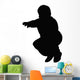 Young Boy Squatting Silhouette Wall Decal