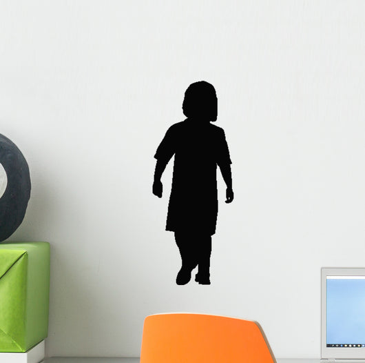Young Girl Standing Silhouette Wall Decal