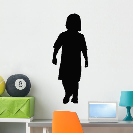 Young Girl Standing Silhouette Wall Decal