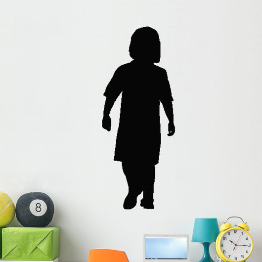 Young Girl Standing Silhouette Wall Decal