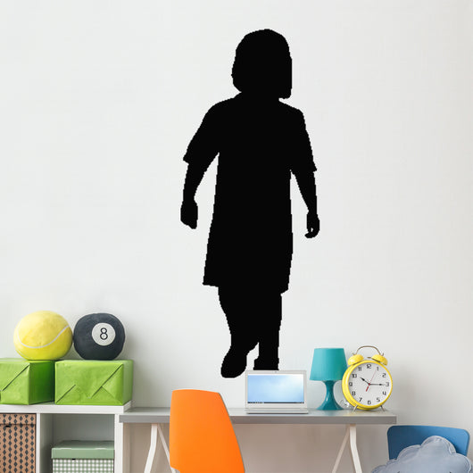 Young Girl Standing Silhouette Wall Decal