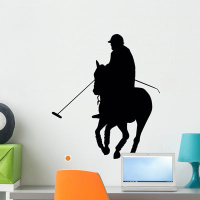 Polo Sport Silhouette Wall Decal shown on a wall