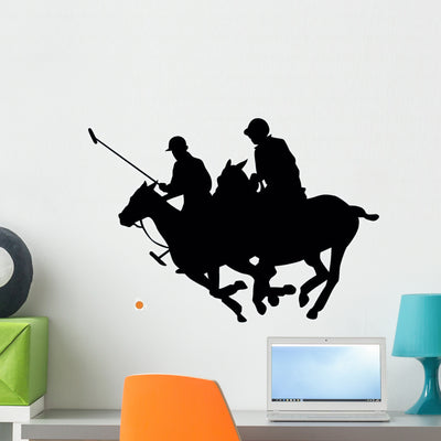 Polo Sport Silhouette Wall Decal shown on a wall