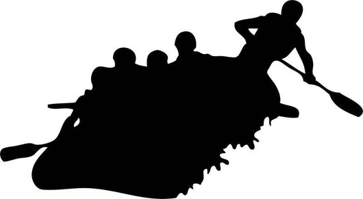 White Water Rafting Silhouette Wall Decal