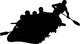 White Water Rafting Silhouette Wall Decal