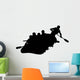 White Water Rafting Silhouette Wall Decal