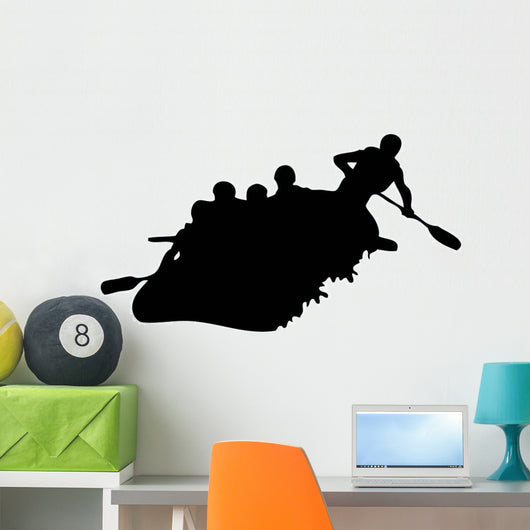 White Water Rafting Silhouette Wall Decal