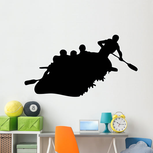 White Water Rafting Silhouette Wall Decal