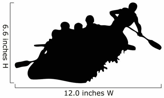 White Water Rafting Silhouette Wall Decal