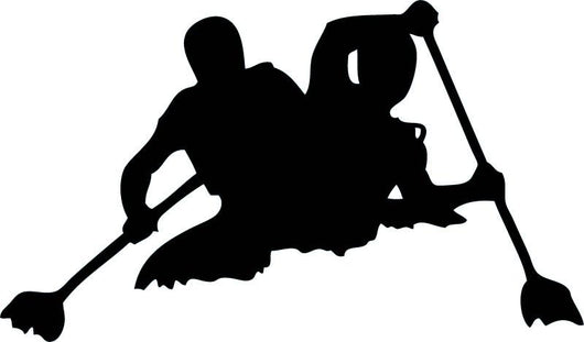 White Water Rafting Silhouette Wall Decal