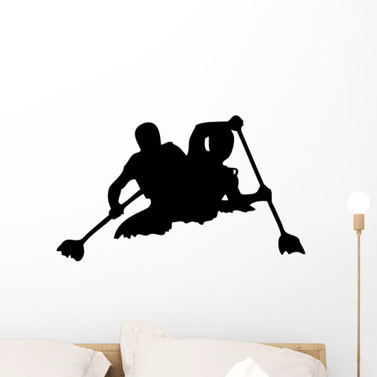 White Water Rafting Silhouette Wall Decal